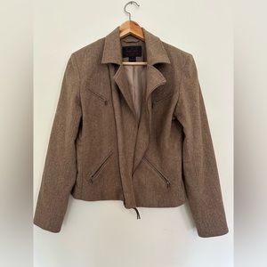 1999 ralph lauren wool herringbone moto jacket - size medium - like new